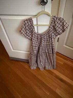 NWT plaid tiered dress